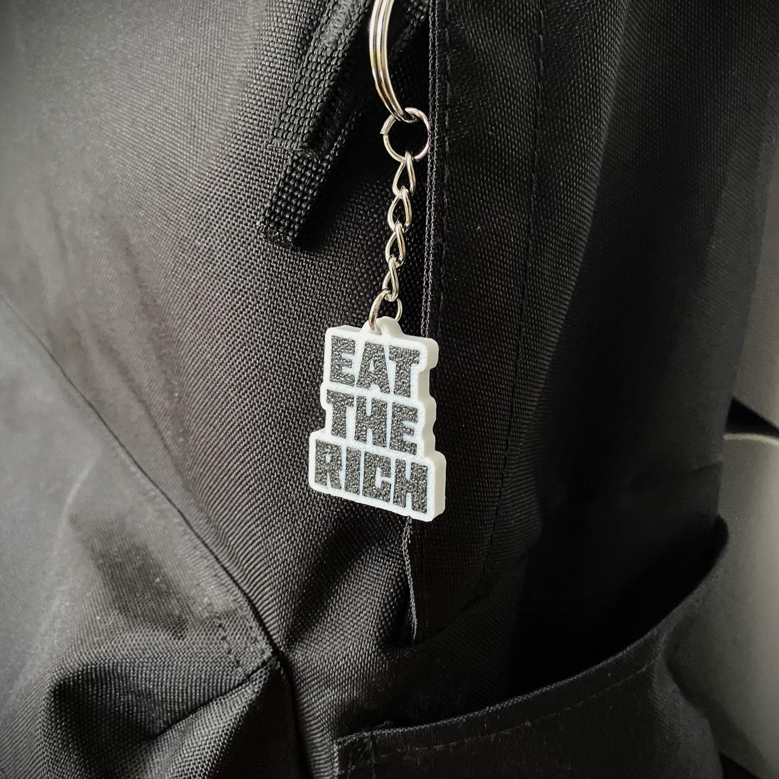 Eat The Rich Keychain Charm for Bag or Keys - 3D Printed - Socialist Communist